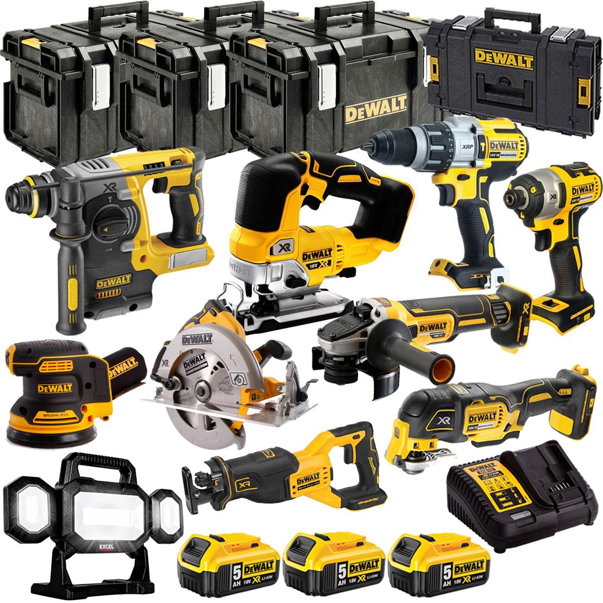 Dewalt 18V 10 Piece Combo Kit with 3 x Batteries & Charger T4TKIT-1335