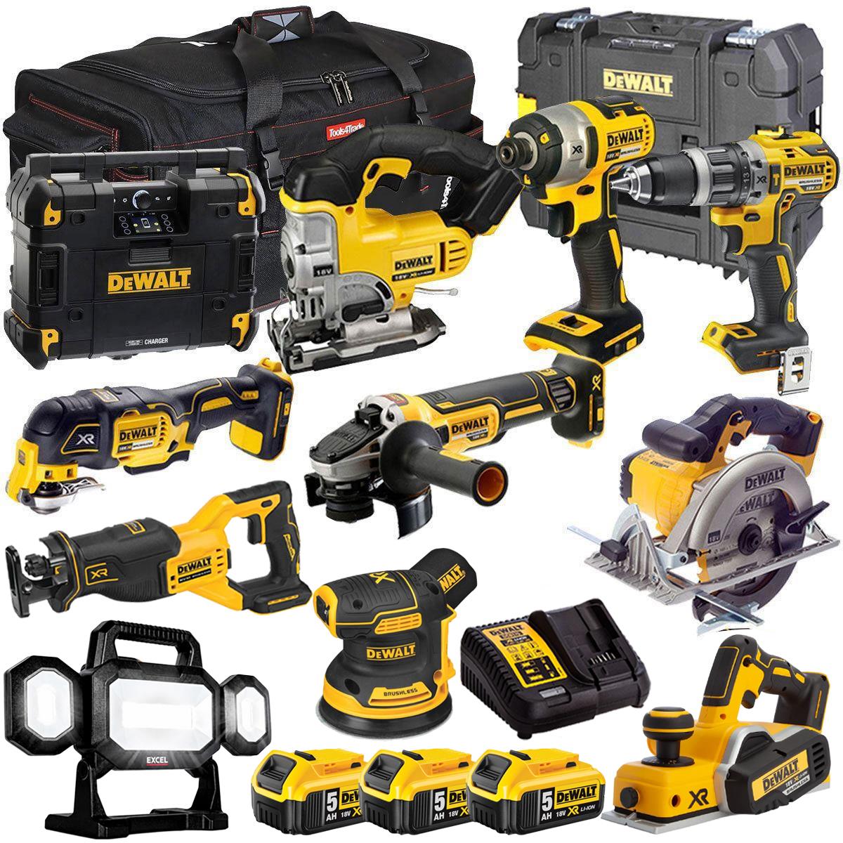 Dewalt 18V 11 Piece Power Tool Kit with 3 x 5.0Ah Battery & Charger T4TKIT-8148