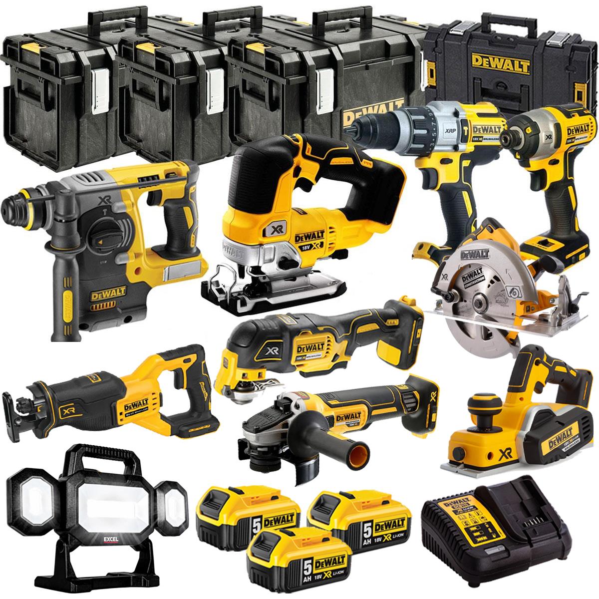 Dewalt 18V 10 Piece Combo Kit with 3 x Batteries & Charger T4TKIT-1394