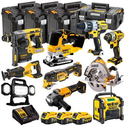 Dewalt 18V 10 Piece Combo Kit with 3 x Batteries & Charger T4TKIT-1453