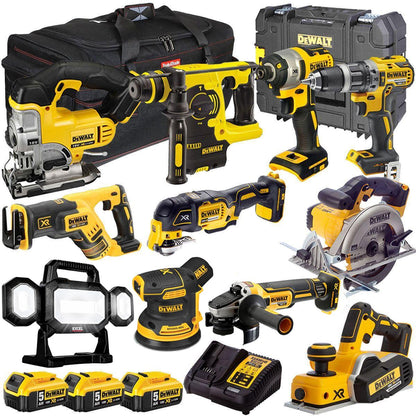 Dewalt 18V 11 Piece Power Tool Kit with 3 x 5.0Ah Battery & Charger T4TKIT-9613