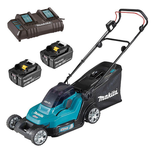 Tondeuse à gazon MAKITA DLM432CT2 (36V) 43 cm (2 x 5,0 Ah)